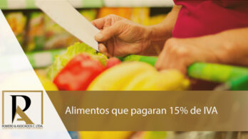 Alimentos que pagaran 15% de IVA